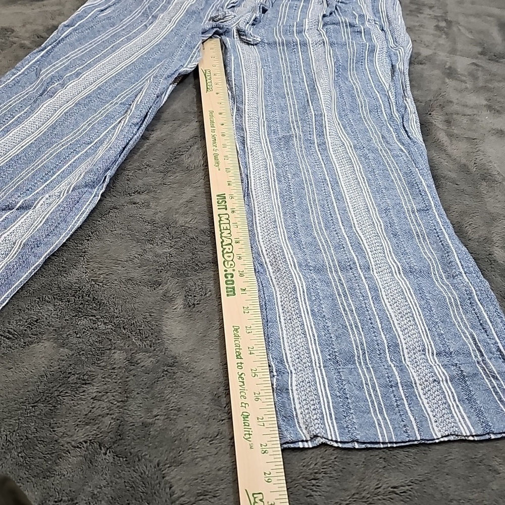 Rewind Striped Linen Blend 4 Pocket Drawstring Wide Leg Trouser Pants Size XL - Picture 10 of 11